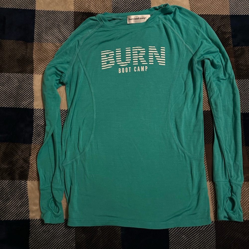 Burn Boot Camp Women's Teal Crew Neck Sweater